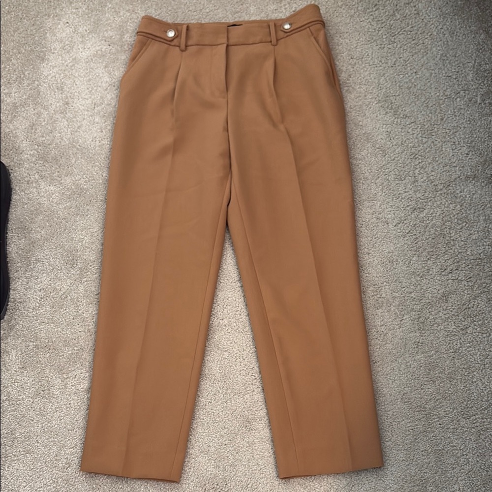 Tailored Straight-Leg Pants in Camel